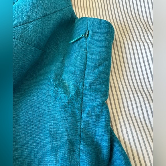 Loeffler Randall Ruffle Neck Linen Blend Dress - Size 8 - Picture 11 of 11